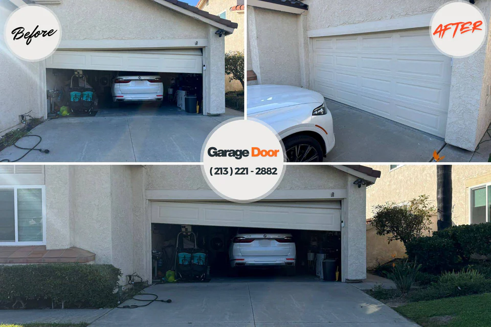 Before and after: garage door repair Naples Park, FL